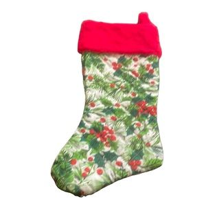 Holly Holiday Quilted Christmas Stocking
